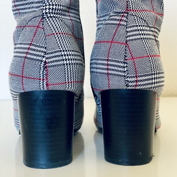 Truffle Collection Check Kitten Heel Sock Boots - Picture 6 of 10